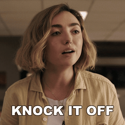 Woman Saying Knock It Off GIF