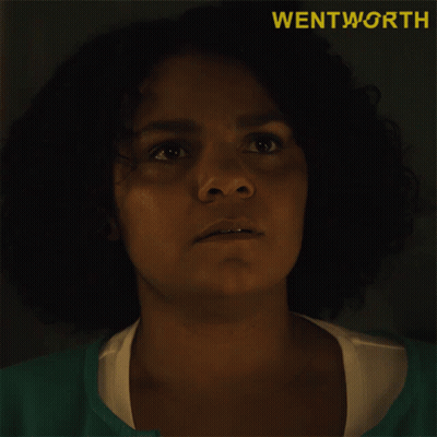 Woman Saying Knows What In Front Of Wentworth Logo GIF
