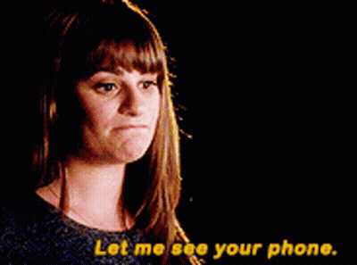 Woman Saying Let Me See Your Phone GIF