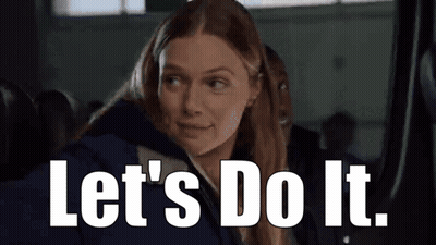 Woman Saying Let's Do It Sitting In Chair GIF