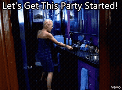 Woman Saying Let's Get This Party Started GIF