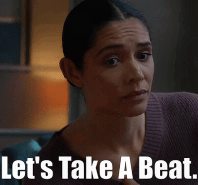 Woman Saying Let's Take A Beat GIF
