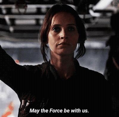 Woman Saying May The Force Be With Us GIF