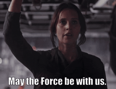 Woman Saying May The Force Be With Us GIF