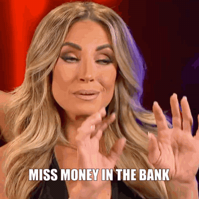 Woman Saying Miss Money In The Bank With Hands In Air GIF