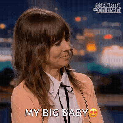Woman Saying My Big Baby With Emoji GIF
