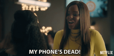 Woman Saying My Phone's Dead GIF