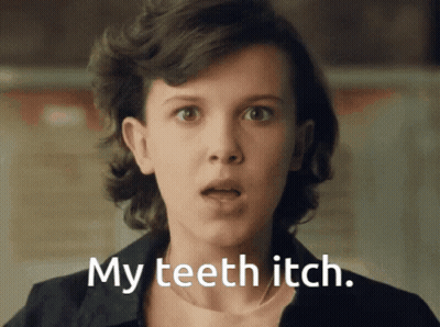 Woman Saying My Teeth Itch GIF