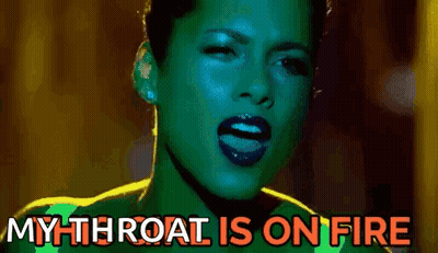 Woman Saying My Throat Is On Fire GIF