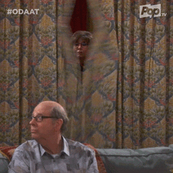 Woman Saying No Curtain Opening GIF