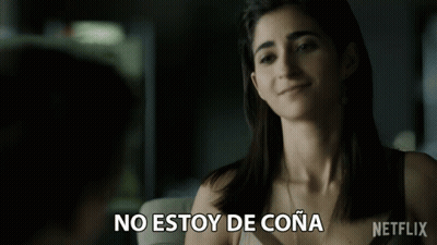 Woman Saying No Estoy De Cona In Netflix Ad GIF