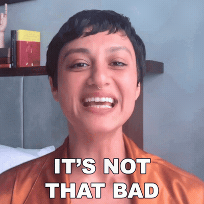 Woman Saying Not That Bad GIF