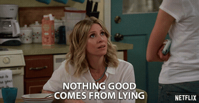 Woman Saying Nothing Good Comes From Lying GIF