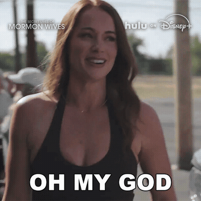 Woman Saying Oh My God In Front Of Hulu Ad GIF