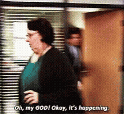 Woman Saying Oh My God Okay It's Happening While Walking GIF