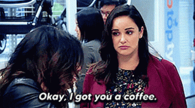 Woman Saying Okay I Got You A Coffee GIF