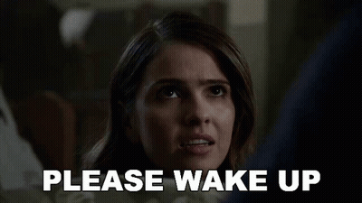 Woman Saying Please Wake Up GIF