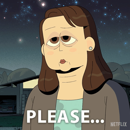 Woman Saying Please With Netflix Logo GIF