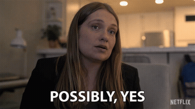Woman Saying Possibly Yes With Netflix Logo GIF
