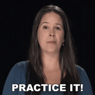 Woman Saying Practice It On Black Background GIF