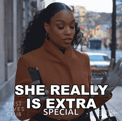 Woman Saying She Is Extra Special GIF