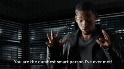Woman Saying She's The Dumbest Smart Person GIF