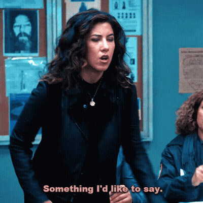 Woman Saying Something I'd Like To Say In Front Of Bulletin Board GIF