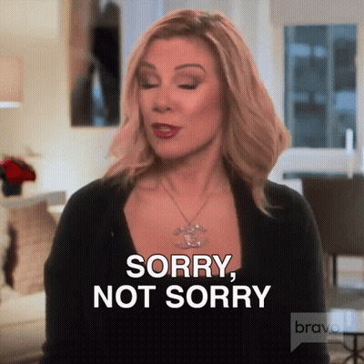 Woman Saying Sorry Not Sorry GIF