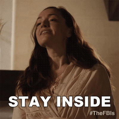 Woman Saying Stay Inside GIF