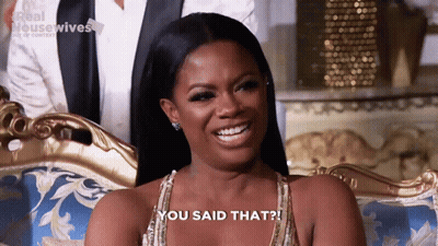 Woman Saying Stop Lying In Bravo Shirt GIF