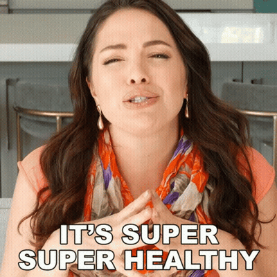 Woman Saying Super Super Healthy Making Face GIF