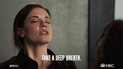 Woman Saying Take A Deep Breath NBC Ad GIF