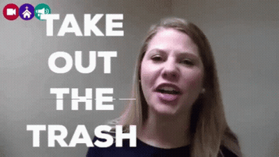 Woman Saying Take Out The Trash GIF