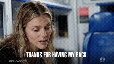 Woman Saying Thanks For Having My Back By Ambulance GIF