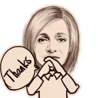 Woman Saying Thanks Sticker