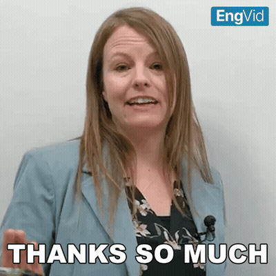 Woman Saying Thanks So Much In Front Of White Board GIF
