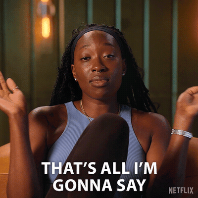 Woman Saying That's All Sitting GIF