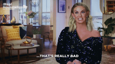 Woman Saying That's Really Bad In Living Room GIF