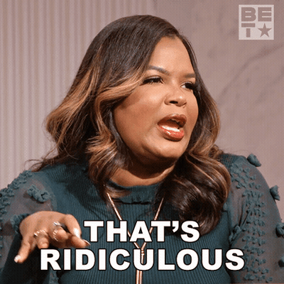 Woman Saying That's Ridiculous While Pointing GIF