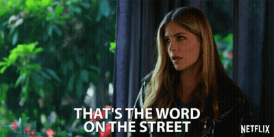 Woman Saying That's The Word On The Street GIF