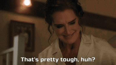 Woman Saying Thats Pretty Tough Huh In Front Of Face GIF