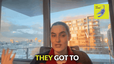 Woman Saying They Got To Large Building GIF