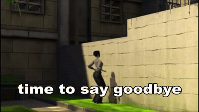 Woman Saying Time To Say Goodbye Next To Wall GIF