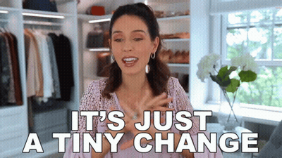 Woman Saying Tiny Change In Front Of Wardrobe GIF