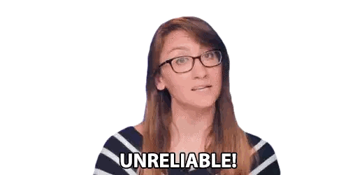 Woman Saying Unreliable Sticker