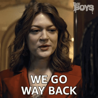 Woman Saying We Go Way Back In Red Jacket GIF