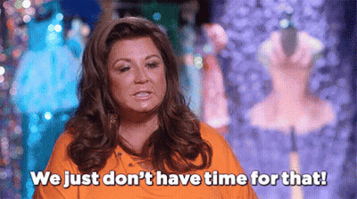 Woman Saying We Just Don't Have Time For That In Front Of Mannequin GIF