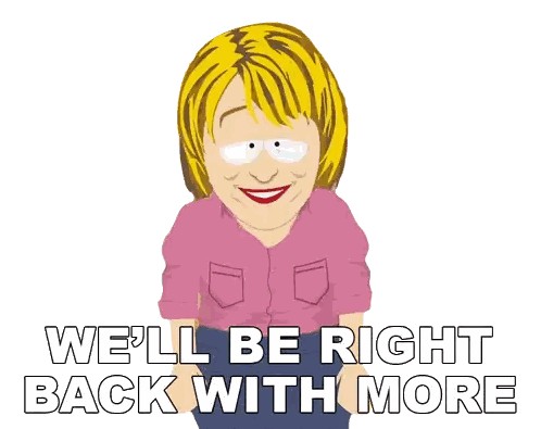 Woman Saying 'We'll Be Right Back Sticker