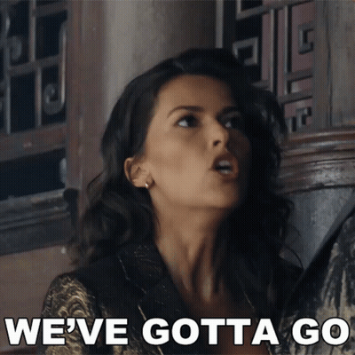 Woman Saying We've Gotta Go GIF