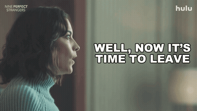 Woman Saying Well Now It's Time To Leave GIF